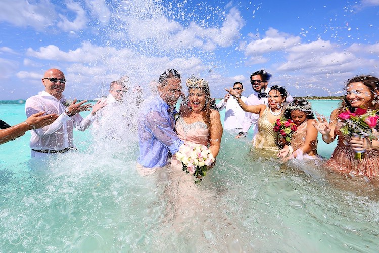 Magical Water Wedding Performed in the Middle of the Caribbean Sea