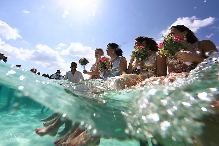 Magical Water Wedding Performed in the Middle of the Caribbean Sea