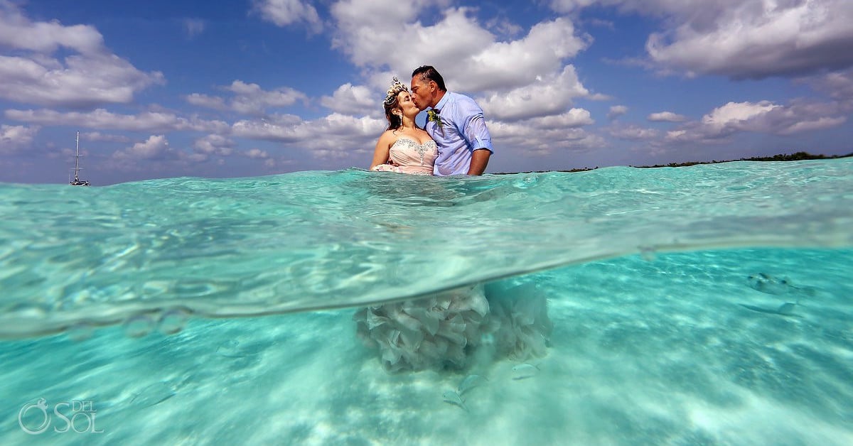 Magical Water Wedding Performed in the Middle of the Caribbean Sea