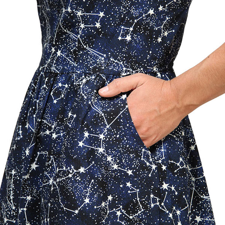 dark blue dress with stars