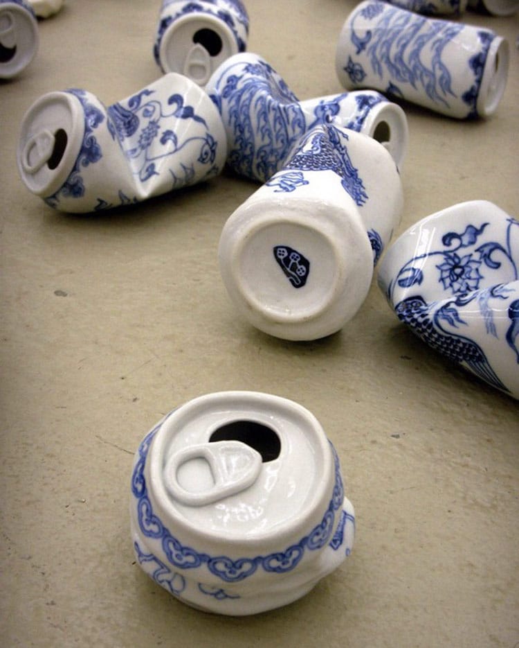 drinking tea lei xue can sculptures ming dynasty chinese porcelain porcelain cans