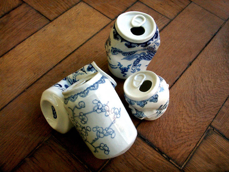 drinking tea lei xue sculptures canettes porcelaine dynastie Ming