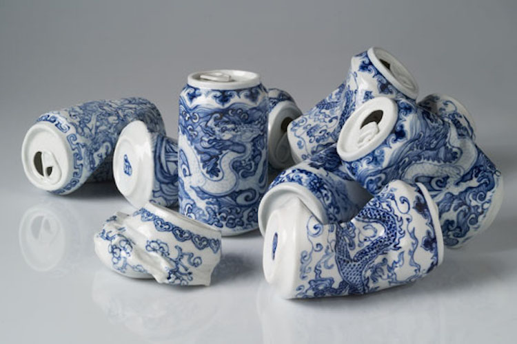 drinking tea lei xue sculptures canettes porcelaine dynastie Ming