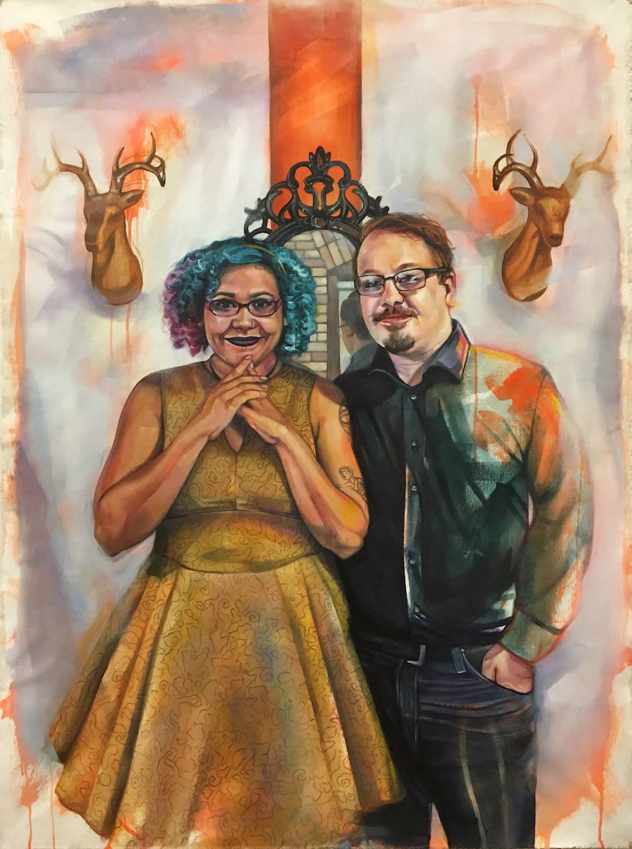 leslie barlow loving paintings of interracial couples mixed media