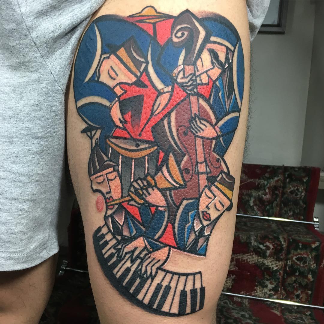 Cubism tattoo by Sebastian Barone | Post 16608