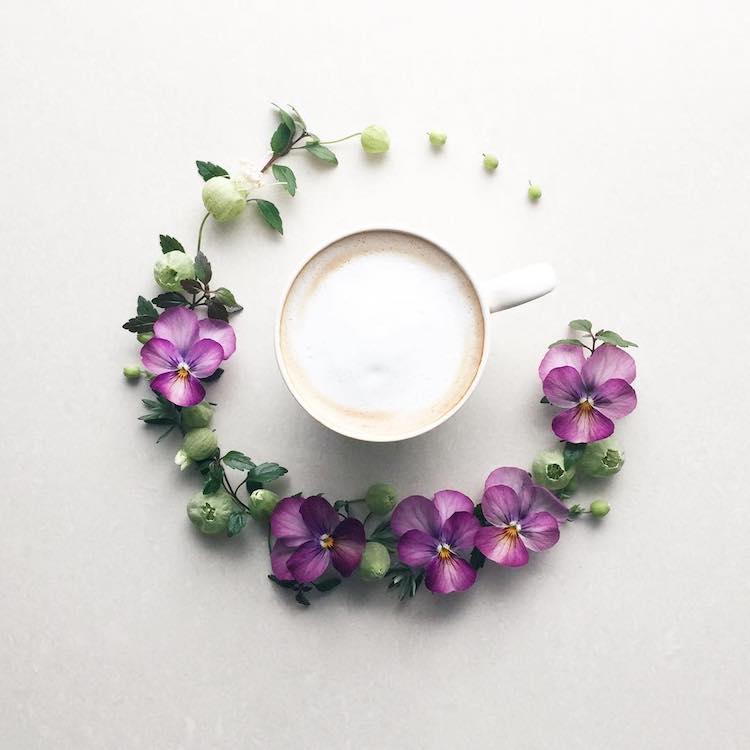 morning coffee flower art