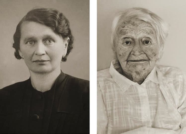 Jan Langer 'Faces of Century' photos avant/après à 100 ans