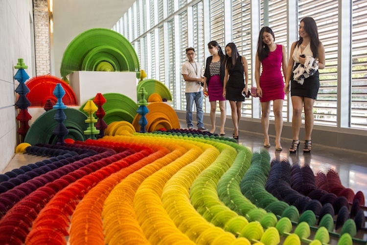 rainbow art installations rainbow installations design colorful art