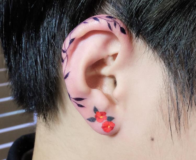 Helix Tattoo on Ear
