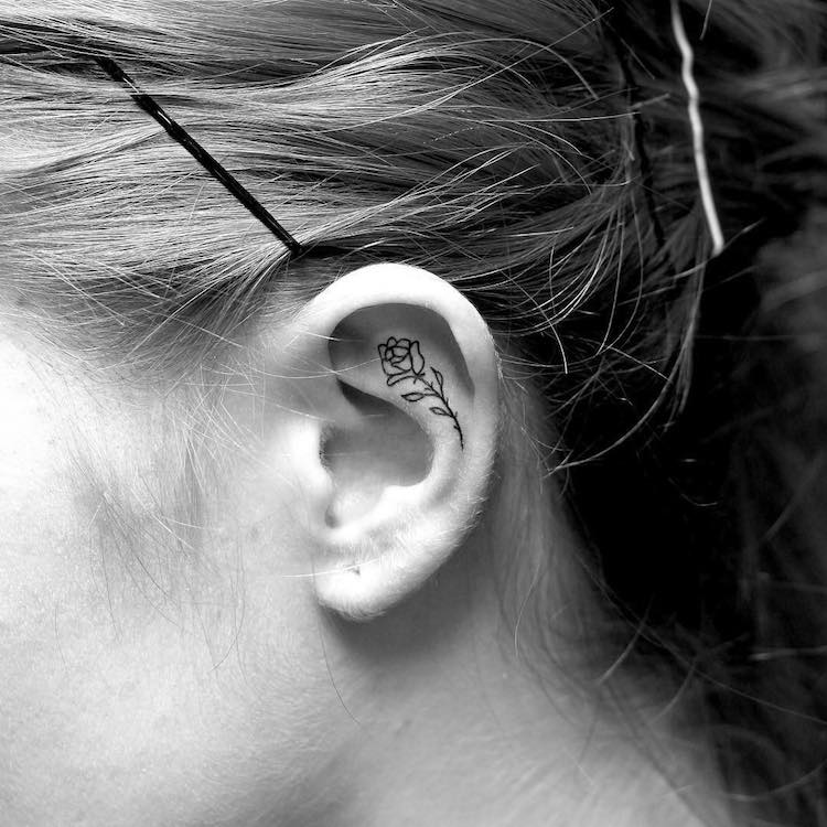 behind the ear tattoos tumblr for men