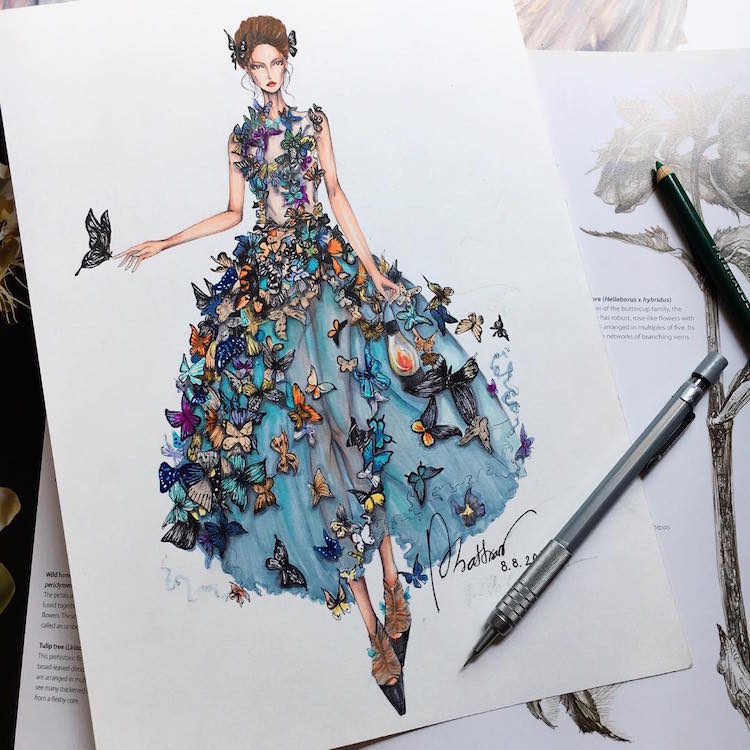 Gown Designs by Eris Tran Showcase Fashion Illustrators Skill