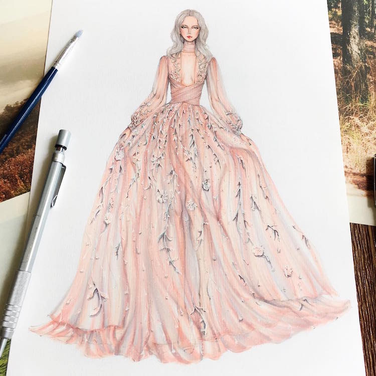 Gown Designs by Eris Tran Showcase Fashion Illustrators Skill