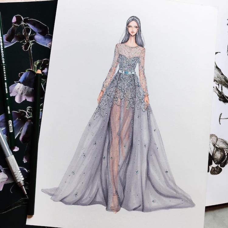 Gown Designs by Eris Tran Showcase Fashion Illustrators Skill