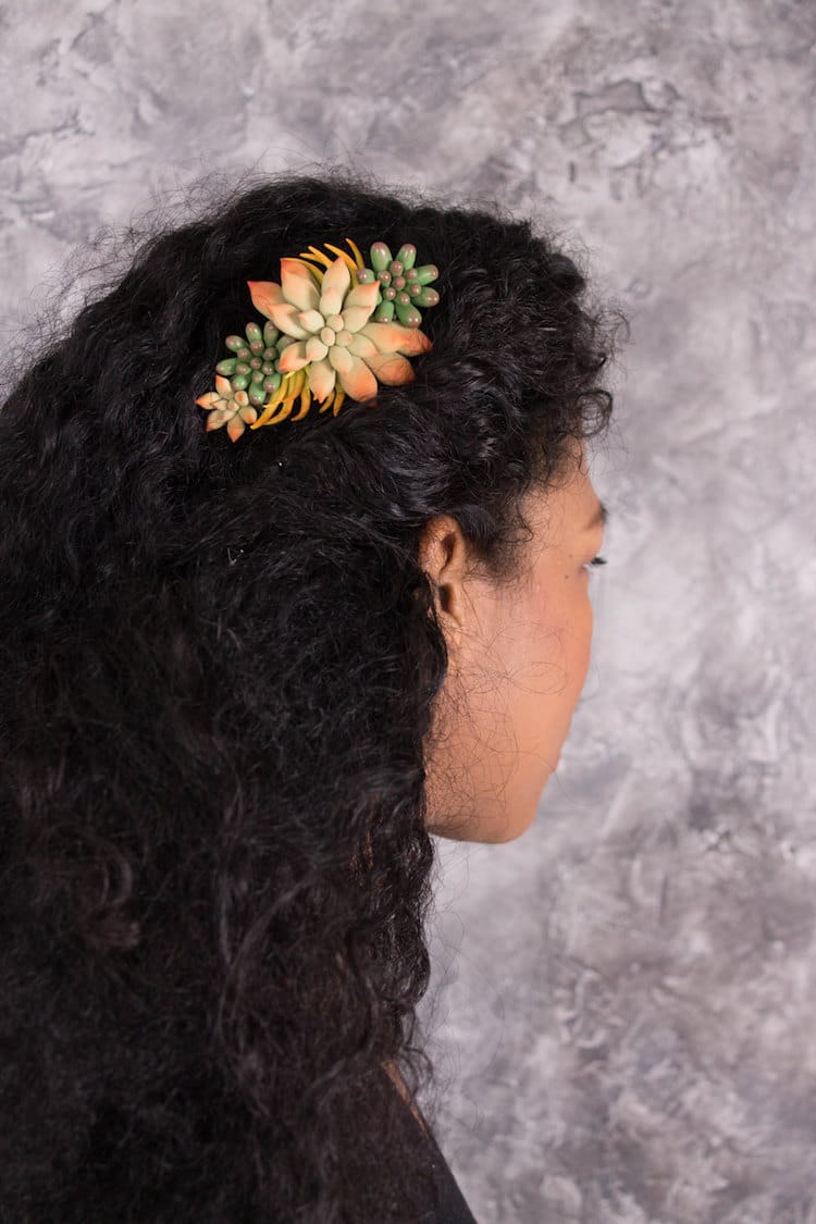 succulent hair for wedding