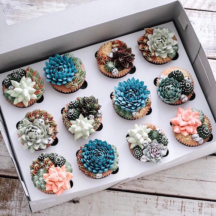 ivenoven Pasteles Decorados con Suculentas Cactus Terráneo