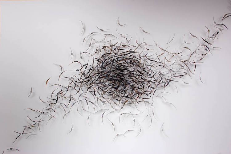 woven metal sculptures michelle mckinney nature art leaves