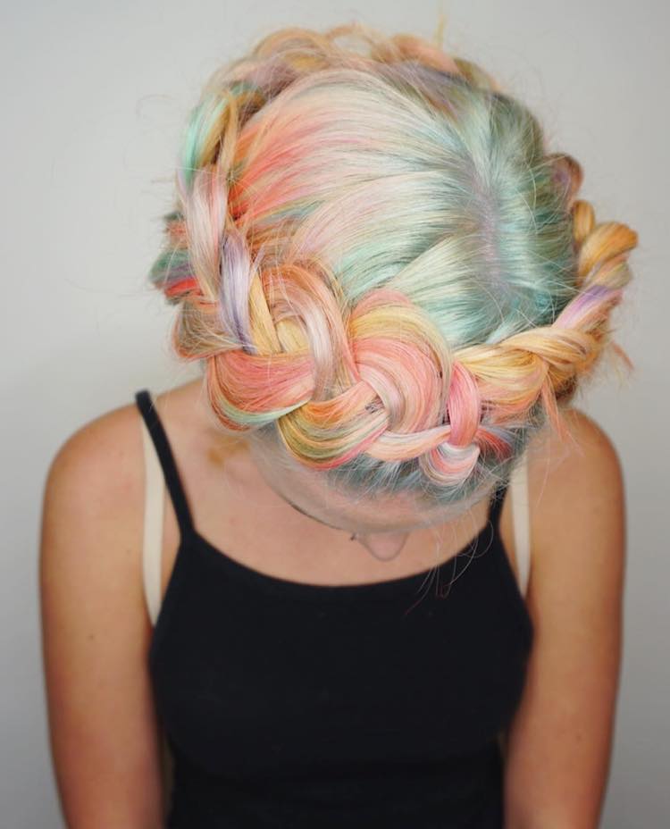 pastel hair braids