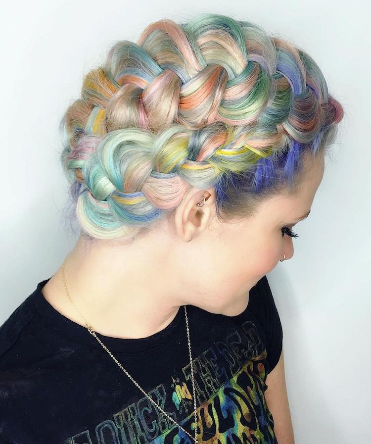 pastel hair braids