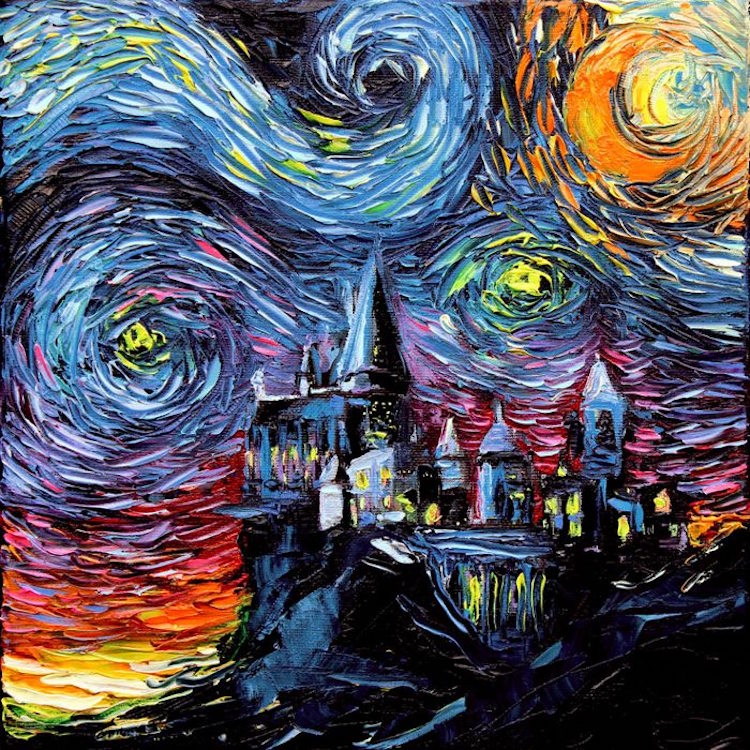 Pop Culture Starry Night Pop Culture Post-Impressionism Cartoon Van Gogh Painting Van Gogh Never Aja Kusick