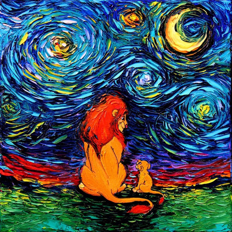 Pop Culture Starry Night Pop Culture Post-Impressionism Cartoon Van Gogh Painting Van Gogh Never Aja Kusick