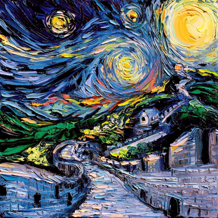 Pop Culture Starry Night Pop Culture Post-Impressionism Cartoon Van Gogh Painting Van Gogh Never Aja Kusick