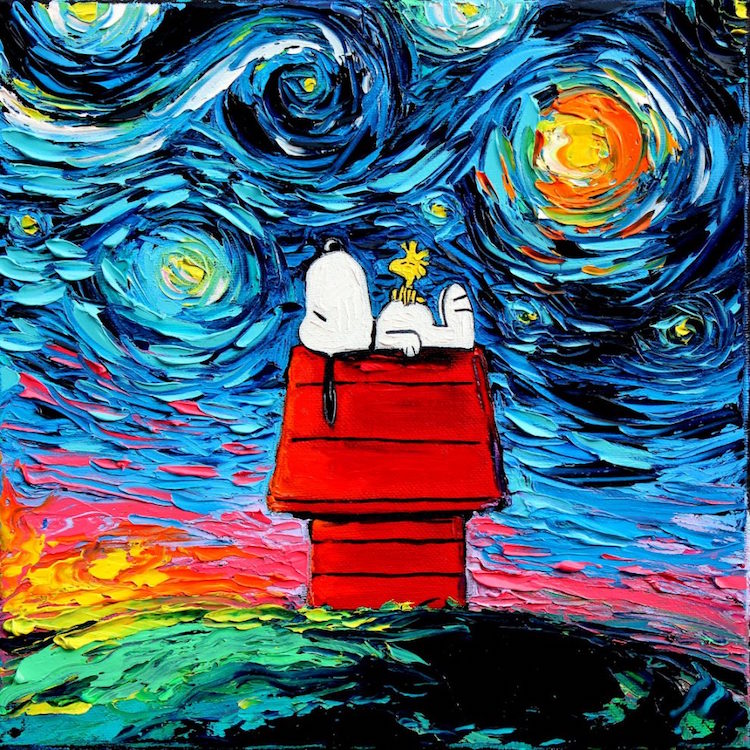 Pop Culture Starry Night Pop Culture Post-Impressionism Cartoon Van Gogh Painting Van Gogh Never Aja Kusick