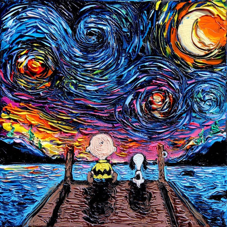 Pop Culture Starry Night Pop Culture Post-Impressionism Cartoon Van Gogh Painting Van Gogh Never Aja Kusick