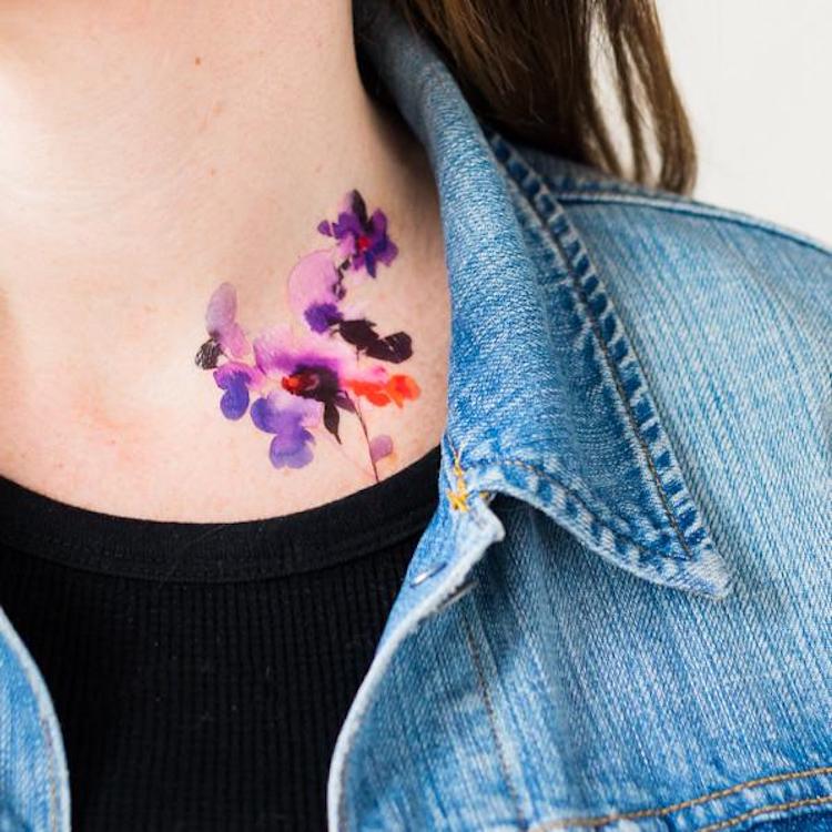 Purple Orchid by Helen Dealtry from Tattly Temporary Tattoos  Tattly Temporary  Tattoos  Stickers