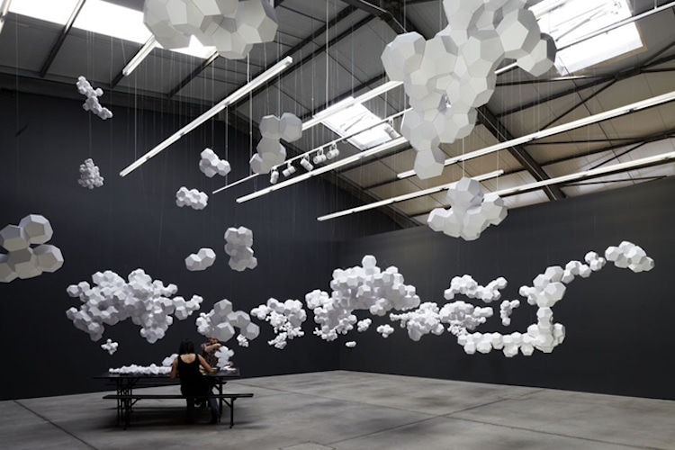 large-scale paper installations paper art paper sculptures large installations installation art