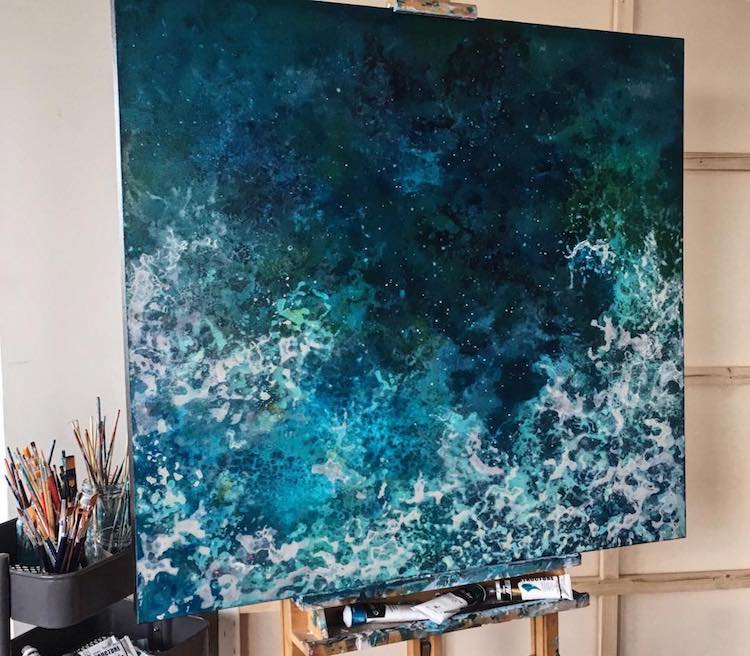 Splashing Wave Painting by Vanessa Mae