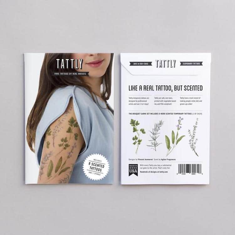 herb-scented temporary tattoos vincent jeannerot tattly herb tattoos scented tattoos