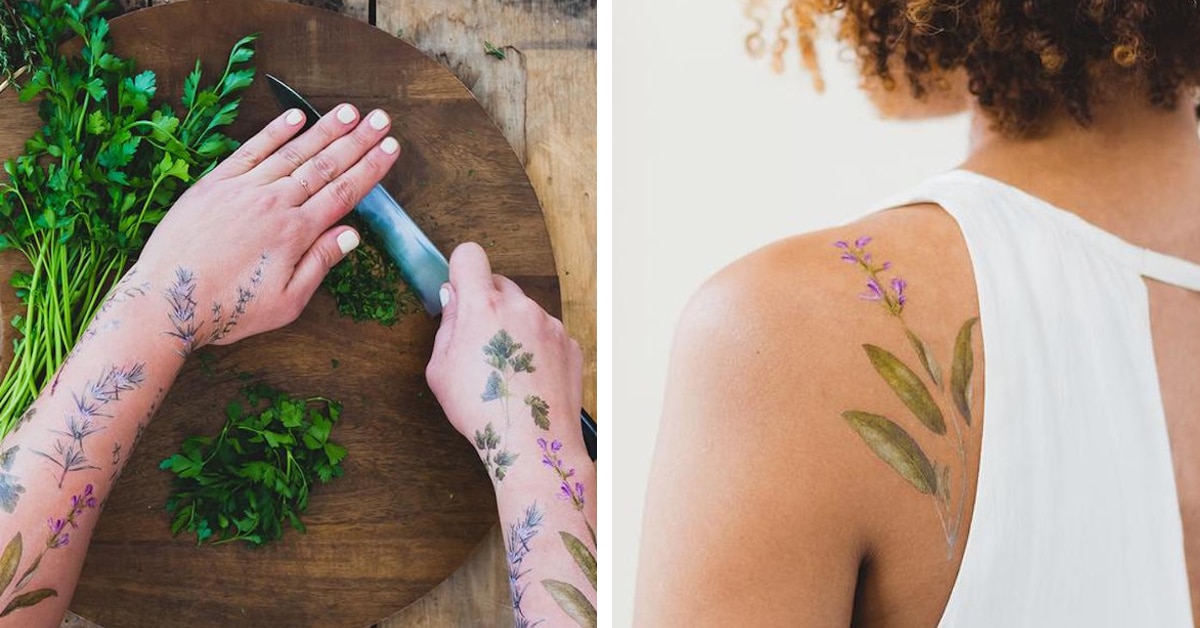 Herb-Scented Temporary Tattoos Add a Fragrant Twist to Botanical Body Art |  Search by Muzli