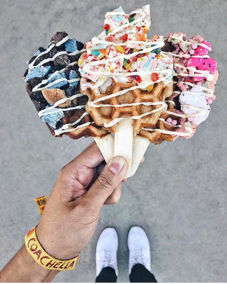 Waffle Pops Sweet Combforts Waffle on a Stick Coachella Waffles Coachella Food Dessert