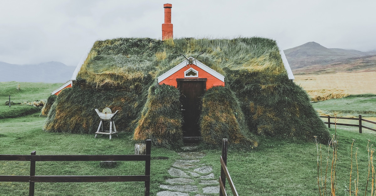 Lindarbakki House is a Traditional Turf House Located in