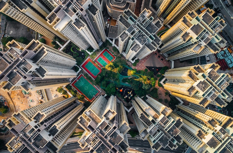 Andy Yeung kowloon walled city drone photos