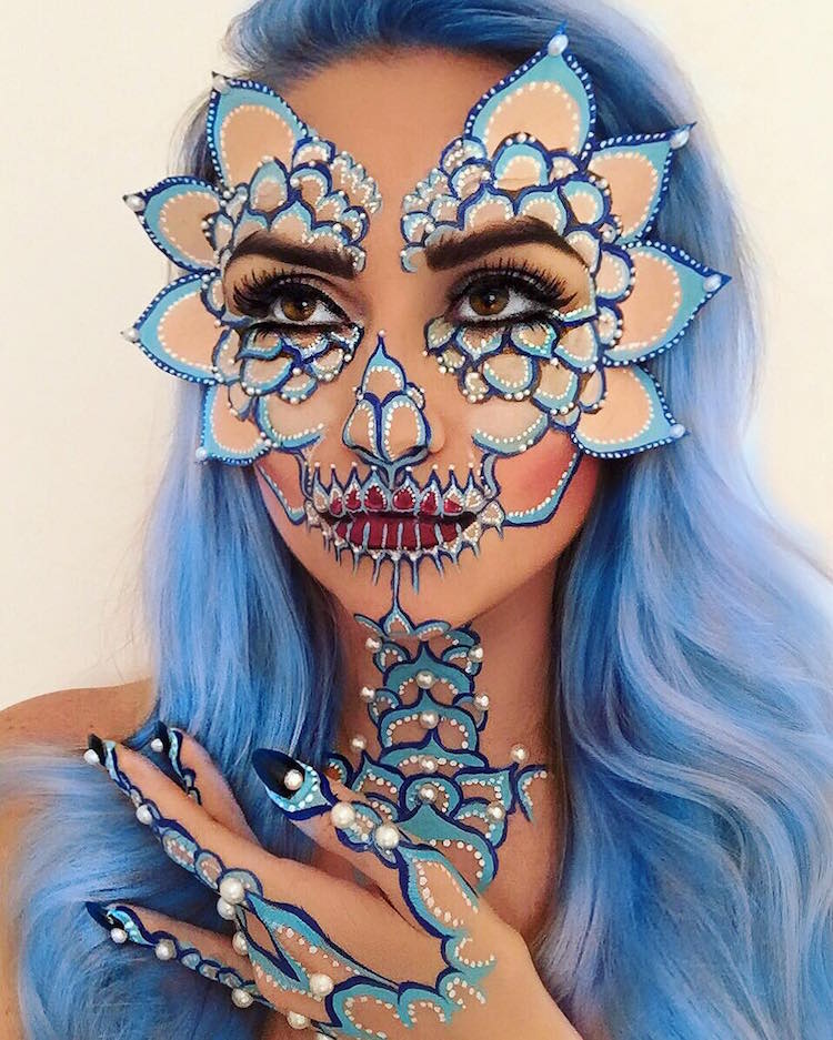 Artistic Face Paint Makeup Art Vanessa Davis The Skulltress Skull Makeup