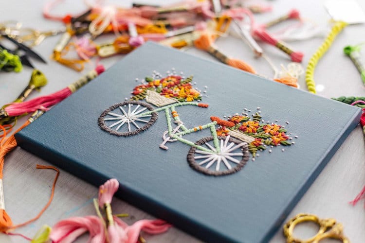 Bicycle Embroidery Flowers Bicycle Art Velo Series TrueFort Walker Boyes