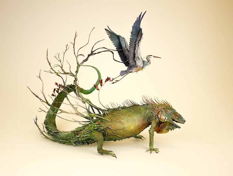 Artist Sculpts Surreal Animal Hybrid Sculptures Sprouting Hints Of 
