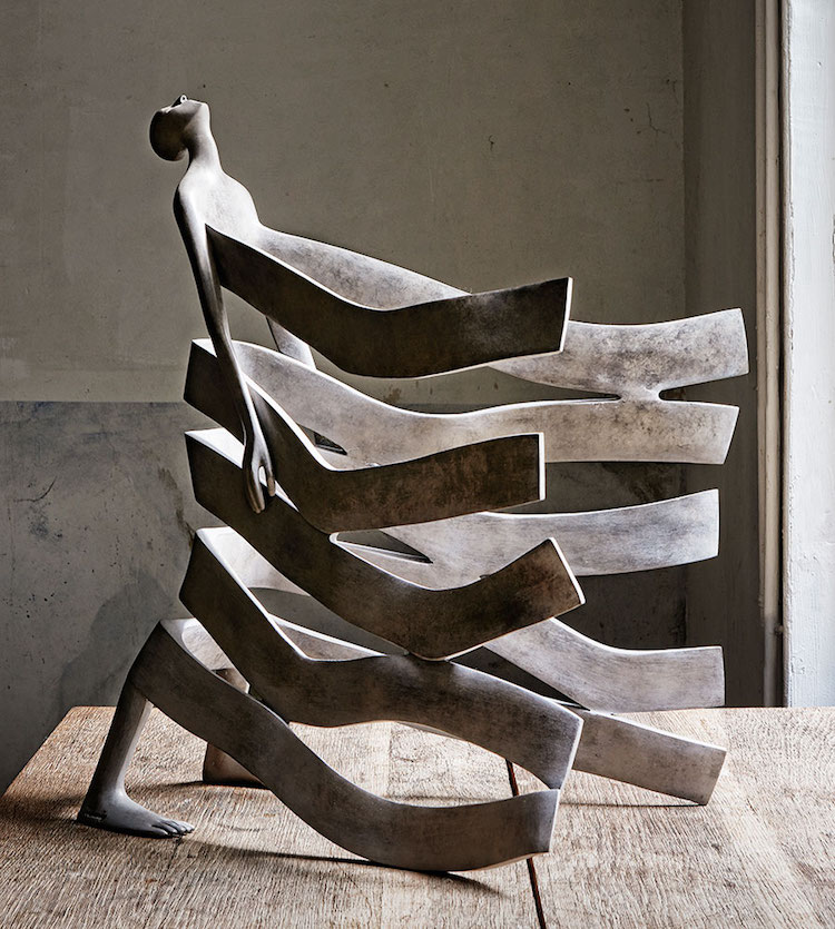 Fractured Bronze Figures Isabel Miramontes Surreal Sculptures