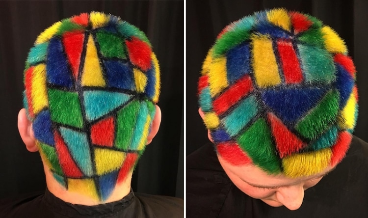 Stained Glass Hair Art by Ursula Goff