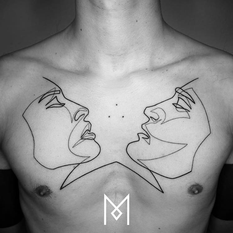 Minimalist Tattoo Series by Mo Ganji Shows Depth of Line Tattoos