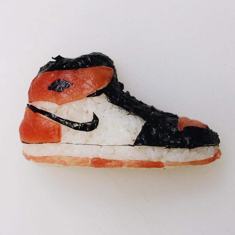 Sushi Shoes Shoes Made Out Of Sushi Yujia Hu Sushi Sneakers Onigiri Art