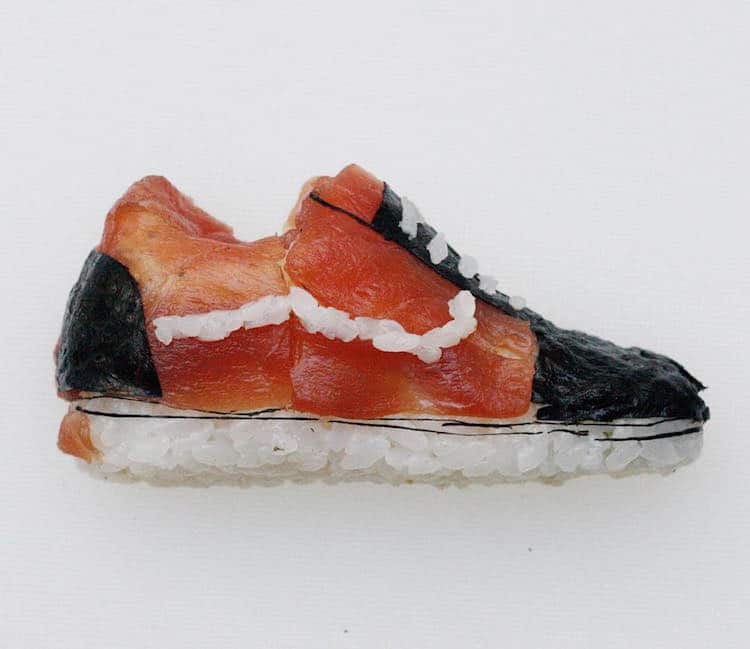 Sushi Shoes Shoes Made Out Of Sushi Yujia Hu Sushi Sneakers Onigiri Art