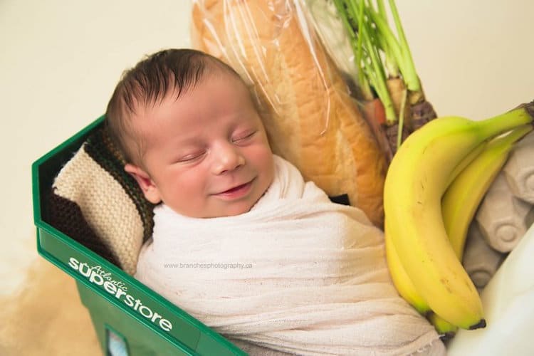 Newborn Baby Photos of Baby Born in a Grocery Store