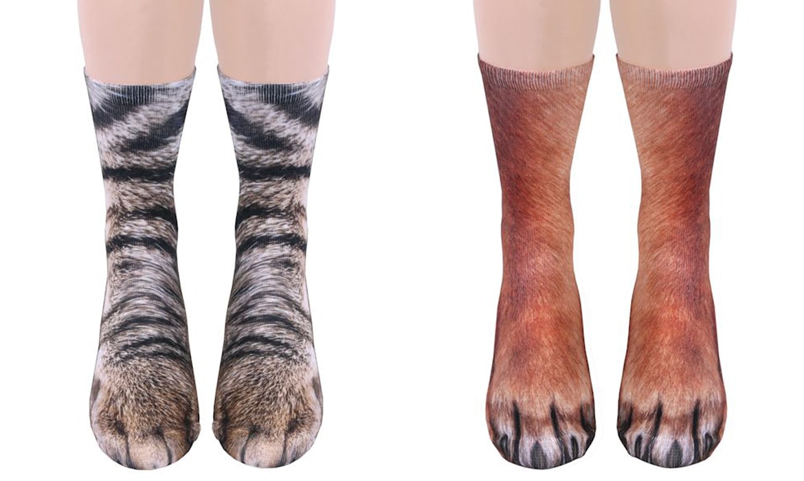 Realistically Printed Animal Paw Socks Transform Your Feet into Creatures