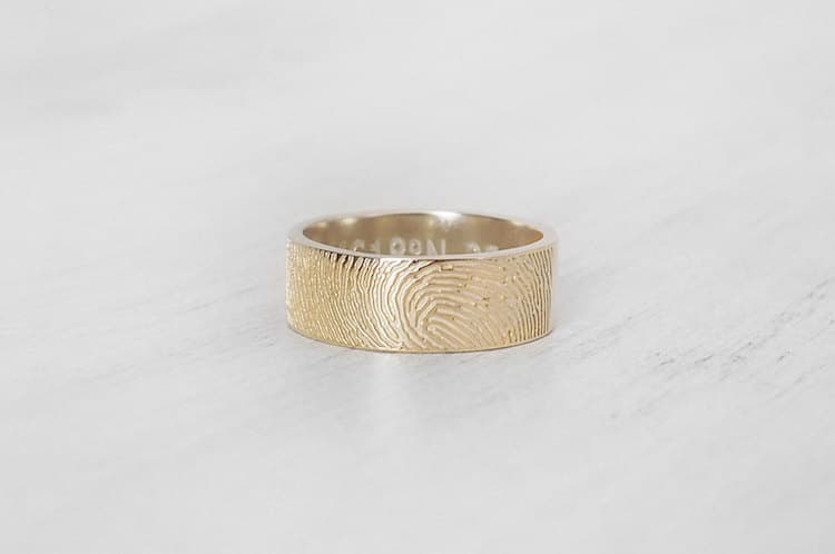 Fingerprint Ring Fingerprint Wedding Band Customized Jewelry