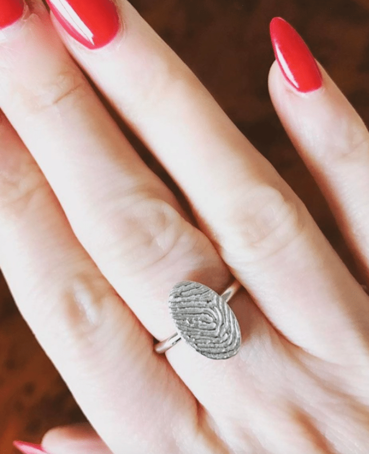 Fingerprint Ring Fingerprint Wedding Band Customized Jewelry