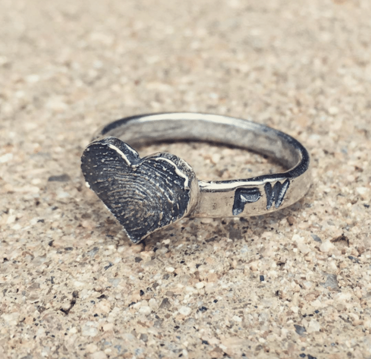 Fingerprint Ring Fingerprint Wedding Band Customized Jewelry