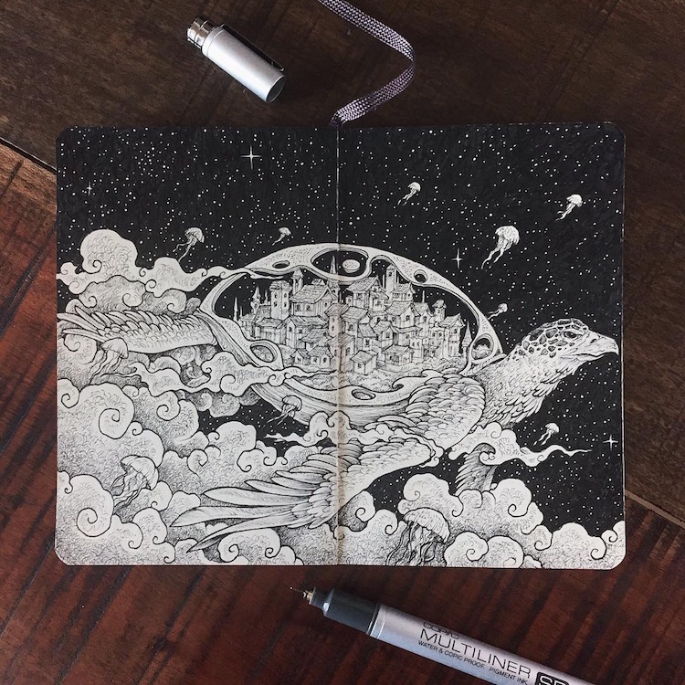 Beautifully Detailed Pen Doodles By Artist Kerby Rosanes