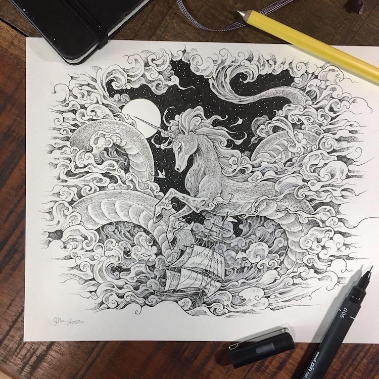 Space Art Animal Illustrations Kerby Rosanes